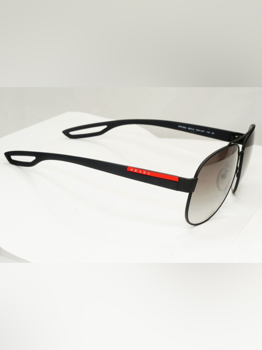 Prada Men’s SPS 55Q Matte Black Aviator Sunglasses Polarized